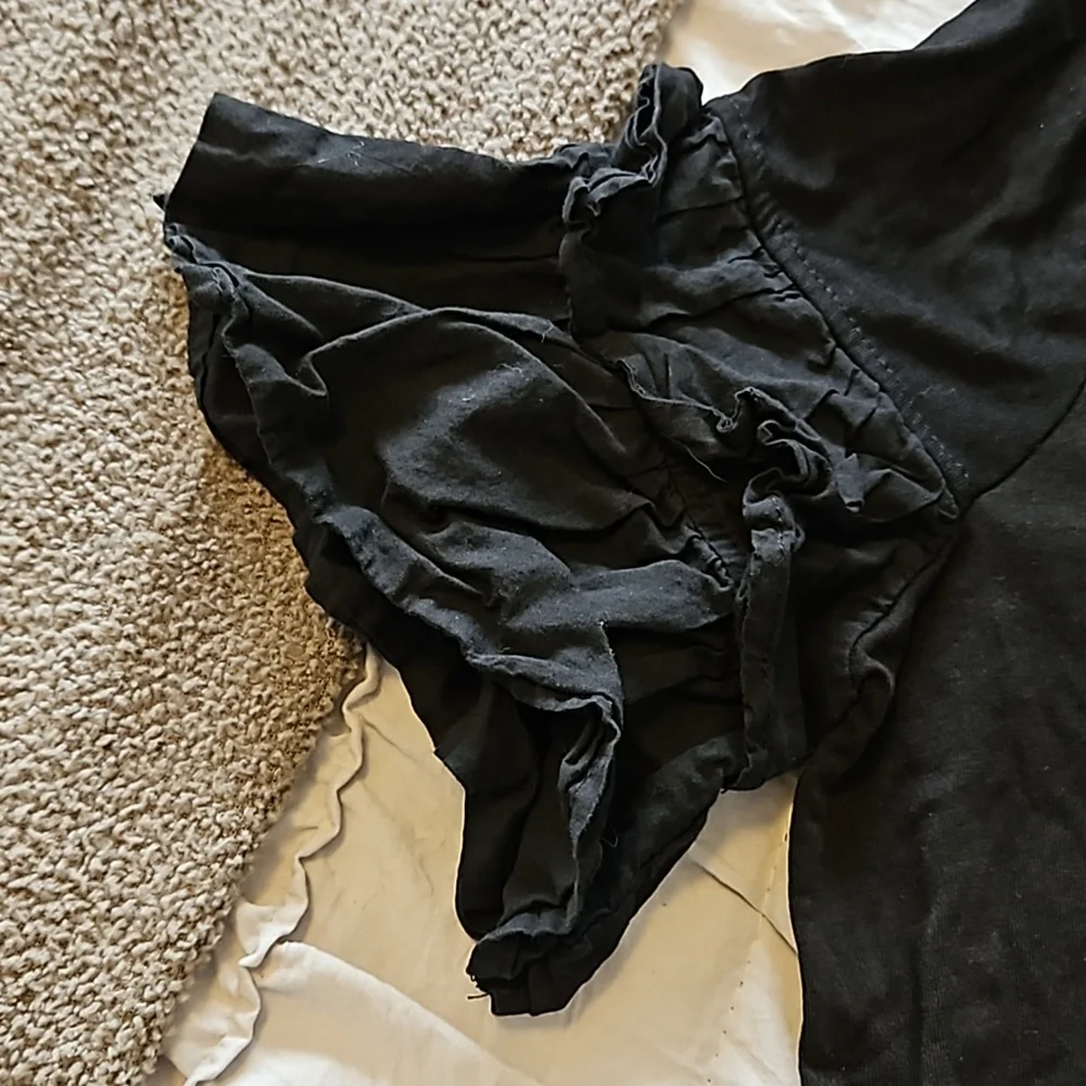 Black Ruffle Blouse - Picture 2 of 6